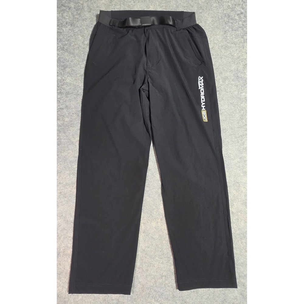 JCB Hydromax Mens Black Work Pants Stretch Utility Trousers Size 34R Belted